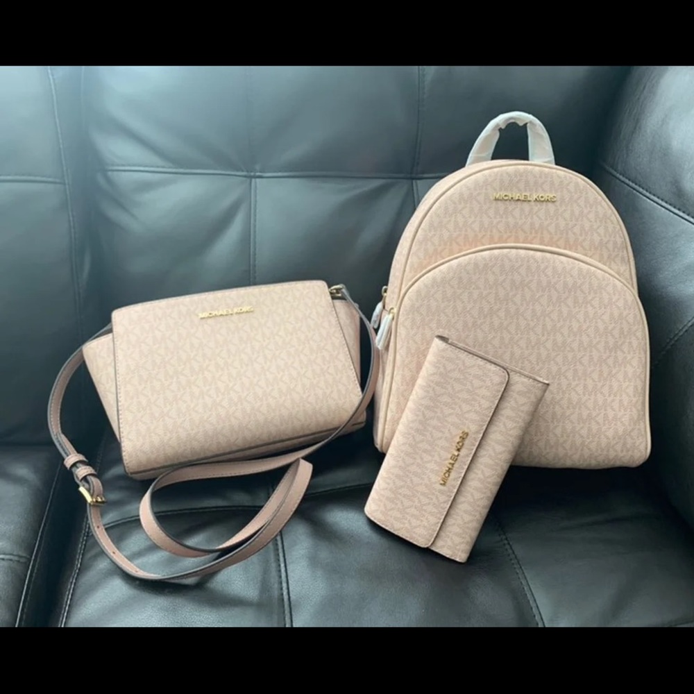 3 Pcs Bundle MK Backpack & Bag & Wallet